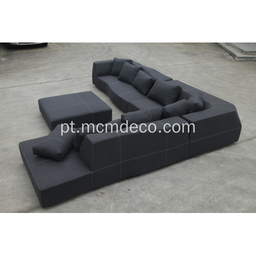 BEB Italian grand bend-sofa em tecido